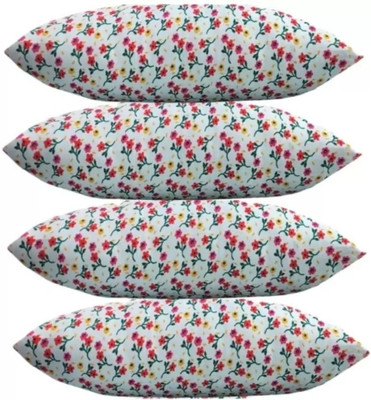 Cozy Palace Microfibre Sleeping Pillow Pack of 4 Solid(PINK FLOWERS)