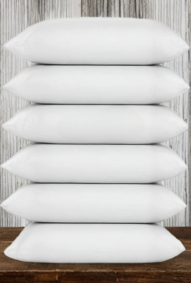 EIRINI LUXURY Polyester Fibre Solid Sleeping Pillow Pack of 6(White)