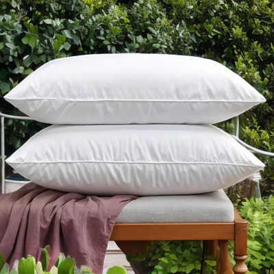 GUNVAR INDIA PRIVATE LIMITED LUXURY Polyester Fibre Solid Sleeping Pillow Pack of 2(White)