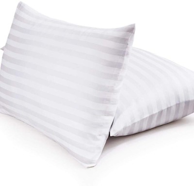 YPOLOIPO LUXURY Microfibre Stripes Sleeping Pillow Pack of 2(White 1)