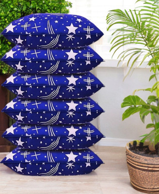 LIPONOS Polyester Fibre Sleeping Pillow Pack of 6 Solid LUXURY(Blue)