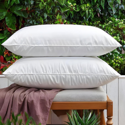 EIRINI LUXURY Microfibre Solid Sleeping Pillow Pack of 2(White)