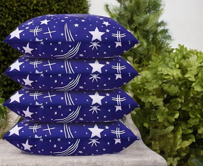 EIRINI LUXURY Polyester Fibre Solid Sleeping Pillow Pack of 4(Blue)