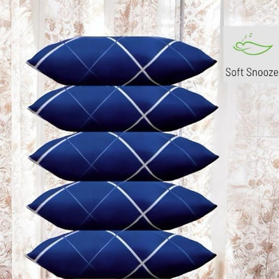SOFT SNOOZE Soft Luxury Microfibre Abstract Sleeping Pillow Pack of 5(Blue)