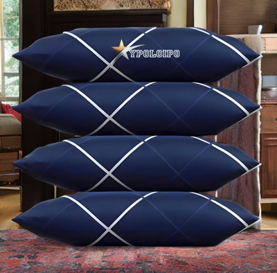 EIRINI LUXURY Polyester Fibre Solid Sleeping Pillow Pack of 4(Blue)