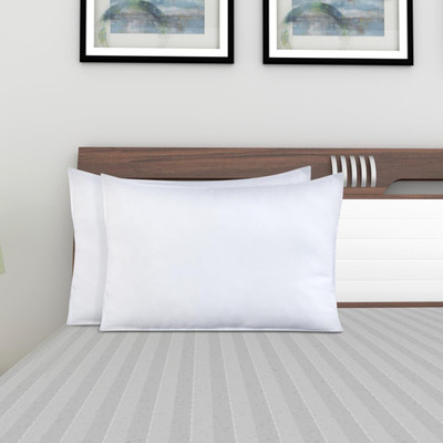 LIPONOS Polyester Fibre Solid Sleeping Pillow Pack of 2(White)