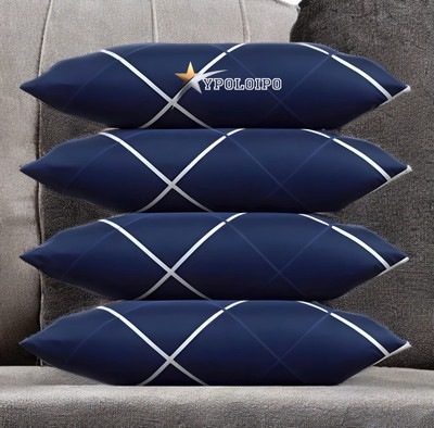 LIPONOS LUXURY Polyester Fibre Solid Sleeping Pillow Pack of 4(Blue)