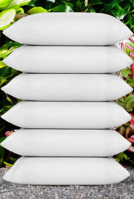 GUNVAR INDIA PRIVATE LIMITED LUXURY Polyester Fibre Solid Sleeping Pillow Pack of 6(White)
