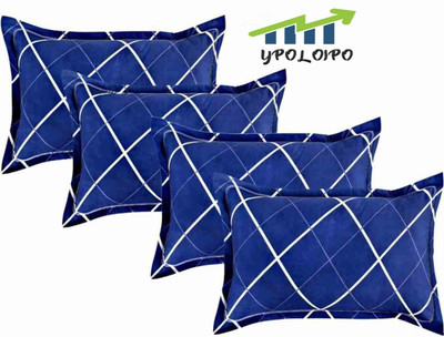 YPOLOIPO LUXURY Polyester Fibre Solid Sleeping Pillow Pack of 4(Blue)