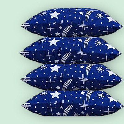 SOFT SNOOZE Microfibre Polka Sleeping Pillow Pack of 4(Blue)