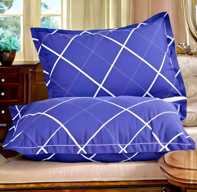 GUNVAR INDIA PRIVATE LIMITED LUXURY Polyester Fibre Abstract Sleeping Pillow Pack of 2(Blue)