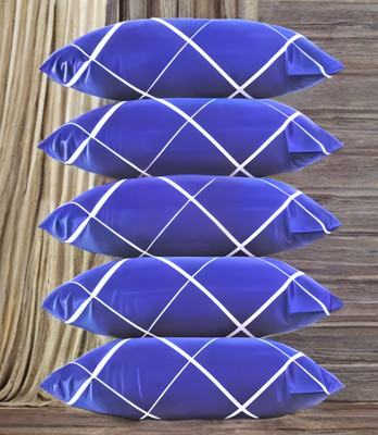 LIPONOS LUXURY Polyester Fibre Solid Sleeping Pillow Pack of 5(Blue)