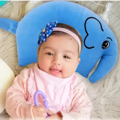 Kotton Candy Mustard Seeds Baby Pillow Pack of 1 Animals Elephant Shape Kids Stuff Toys for 0 to 9 Months(Blue)