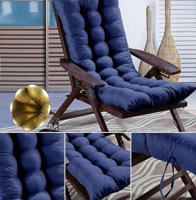 Femesta Cotton Chair Pad Pack of 1 Solid(Royal Blue)