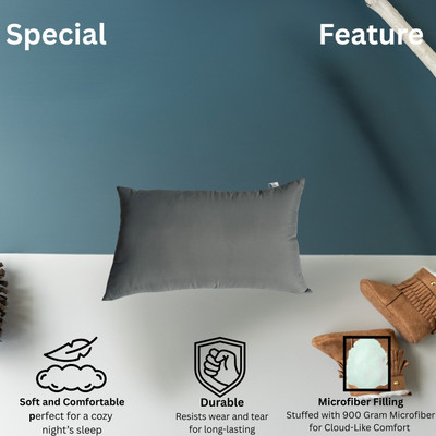 Siroki Microfiber Sleeping Pillow for Home Soft Fluffy 17x27 Inch Caspur Pillow Microfibre Solid Sleeping Pillow Pack of 1(Grey)