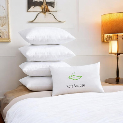 SOFT SNOOZE Microfibre Sleeping Pillow Pack of 5 Solid Luxury(White)