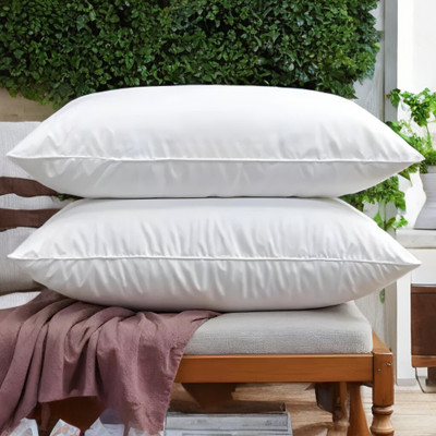 LIPONOS LUXURY Polyester Fibre Solid Sleeping Pillow Pack of 2(White)