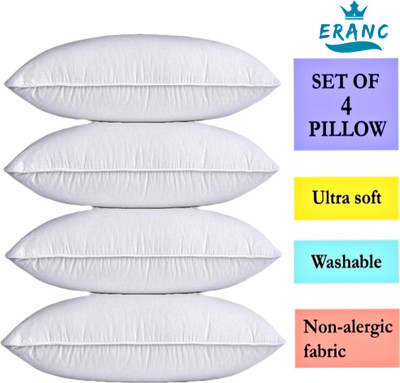VILLAGERS Cotton Sleeping Pillow Pack of 4 Solid(White)