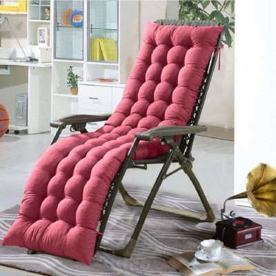 OASIS Cotton Solid Chair Pad Pack of 1(Maroon)