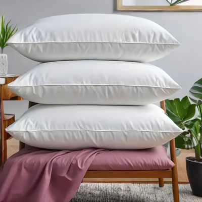 EIRINI Microfibre Sleeping Pillow Pack of 3 Solid LUXURY(White)