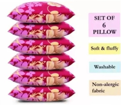 GUNVAR INDIA PRIVATE LIMITED LUXURY Polyester Fibre Solid Sleeping Pillow Pack of 6(Pink)