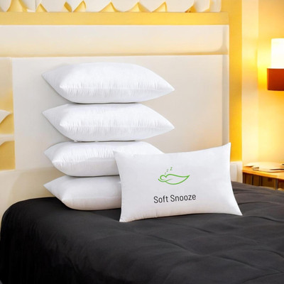 SOFT SNOOZE Microfibre Sleeping Pillow Pack of 5 Solid Luxury(White)