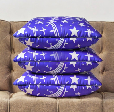 LIPONOS LUXURY Polyester Fibre Abstract Sleeping Pillow Pack of 3(Blue)