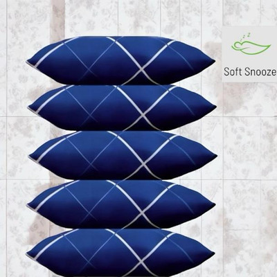 SOFT SNOOZE Soft Luxury Microfibre Abstract Sleeping Pillow Pack of 5(Blue)