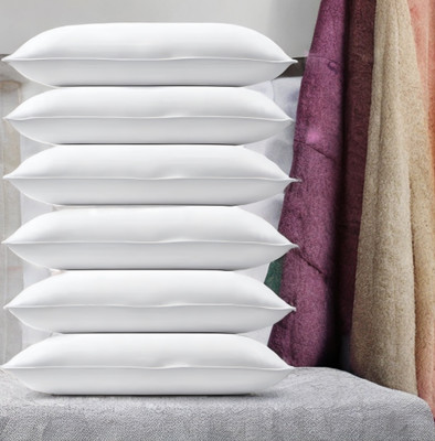 EIRINI Microfibre Sleeping Pillow Pack of 6 Solid LUXURY(White)