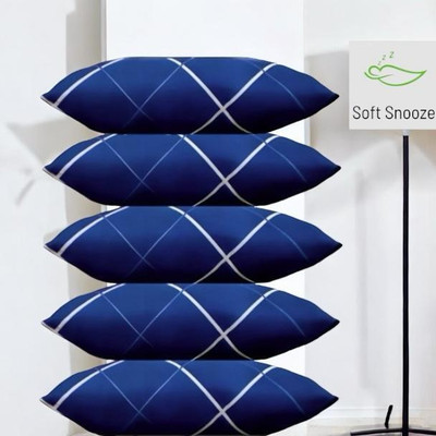 SOFT SNOOZE Soft Luxury Microfibre Abstract Sleeping Pillow Pack of 5(Blue)