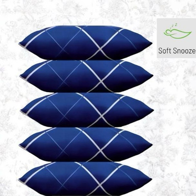 SOFT SNOOZE Soft Luxury Microfibre Abstract Sleeping Pillow Pack of 5(Blue)