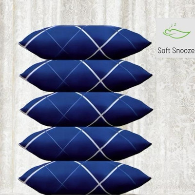 SOFT SNOOZE Soft Luxury Microfibre Abstract Sleeping Pillow Pack of 5(Blue)
