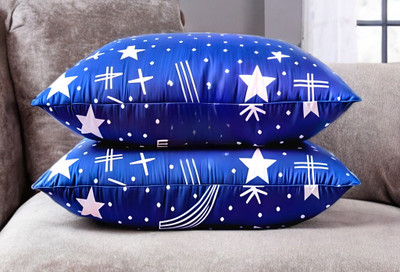 LIPONOS LUXURY Polyester Fibre Abstract Sleeping Pillow Pack of 3(Blue)