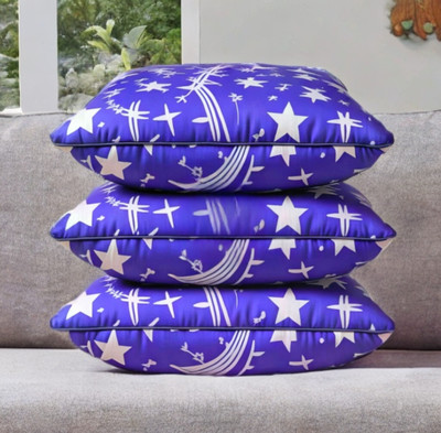 LIPONOS LUXURY Polyester Fibre Abstract Sleeping Pillow Pack of 3(Blue)