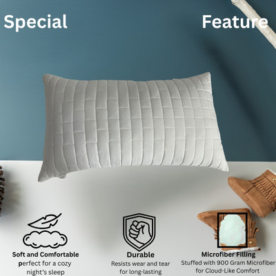 Siroki Microfiber Sleeping Pillow for Home Soft Fluffy 17x27 Inch Quilting Pillow Microfibre Solid Sleeping Pillow Pack of 1(White)