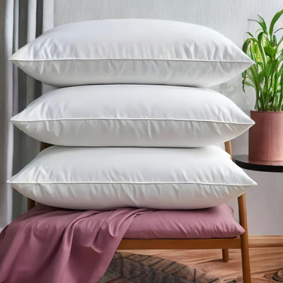 LIPONOS Microfibre Sleeping Pillow Pack of 3 Solid LUXURY(White)