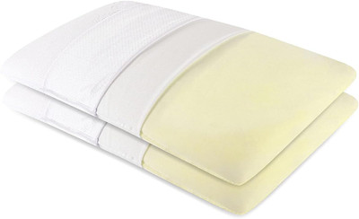 araami memory foam bed slipping nack and head support orthopiedic pillow Memory Foam Solid Sleeping Pillow Pack of 2(White)