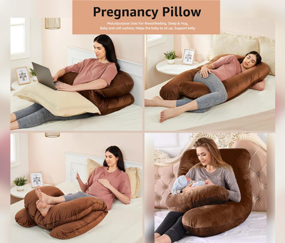 Mojo Premium series Polyester Fibre Solid Pregnancy Pillow Pack of 1(Brown)