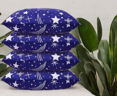 LIPONOS LUXURY Polyester Fibre Solid Sleeping Pillow Pack of 4(Blue)