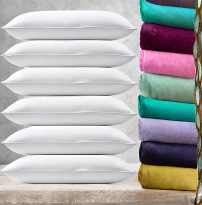 EIRINI LUXURY Microfibre Solid Sleeping Pillow Pack of 6(White)