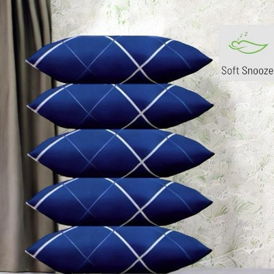 SOFT SNOOZE Soft Luxury Microfibre Abstract Sleeping Pillow Pack of 5(Blue)