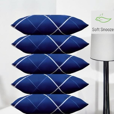 SOFT SNOOZE Soft Luxury Microfibre Abstract Sleeping Pillow Pack of 5(Blue)