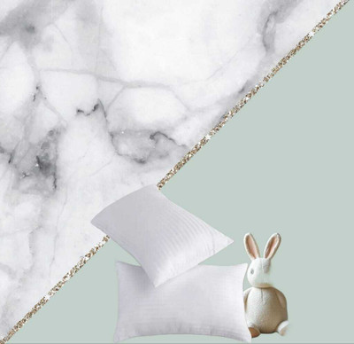 Kiago Soft Luxury Microfibre Solid Sleeping Pillow Pack of 2(White)