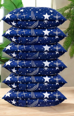 LIPONOS Polyester Fibre Sleeping Pillow Pack of 6 Solid LUXURY(Blue)