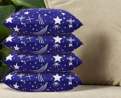 GUNVAR INDIA PRIVATE LIMITED LUXURY Polyester Fibre Solid Sleeping Pillow Pack of 4(Blue)
