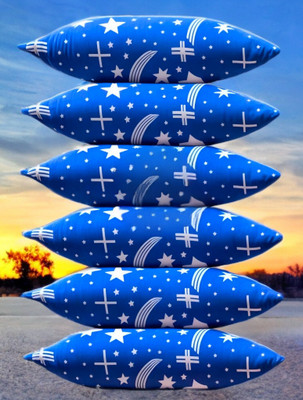 LIPONOS LUXURY Polyester Fibre Solid Sleeping Pillow Pack of 6(Blue)