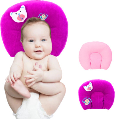 Kotton Candy Mustard Seeds Baby Pillow Pack of 1 Solid Mustard Seeds (Rai) Pillow Velvet, Baby Head Shaping Takiya Soft Pillow(Purple)