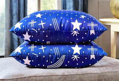 GUNVAR INDIA PRIVATE LIMITED LUXURY Polyester Fibre Abstract Sleeping Pillow Pack of 2(Blue)