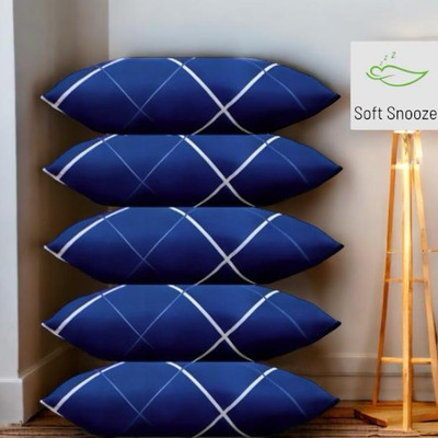 SOFT SNOOZE Soft Luxury Microfibre Abstract Sleeping Pillow Pack of 5(Blue)