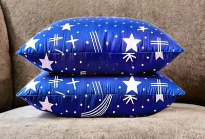 GUNVAR INDIA PRIVATE LIMITED LUXURY Polyester Fibre Abstract Sleeping Pillow Pack of 2(Blue)